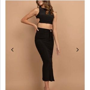 Lilyful two set dress backless strap top night out black size large